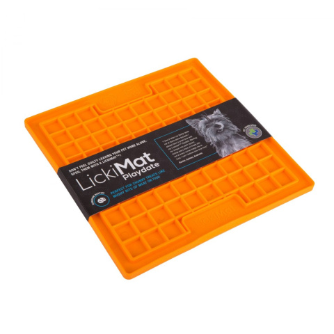 Mata Lickimat PLAYDATE dla psów 20x20 Orange Mata Lickimat PLAYDATE dla psów 20x20 Orange