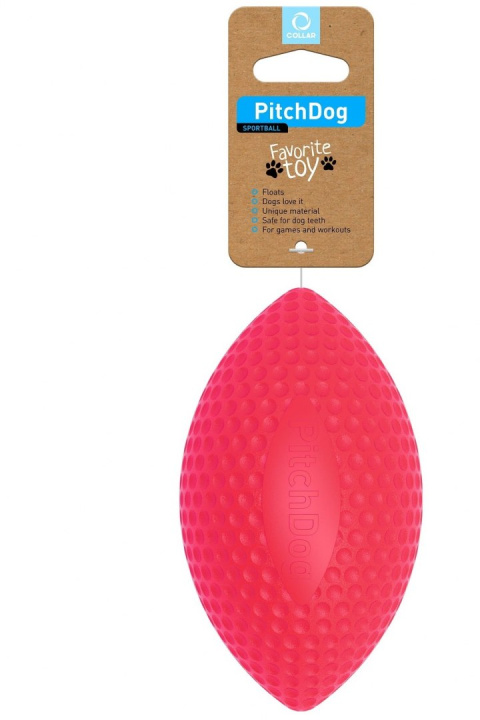 PitchDog Piłka Rugby do aportowania śr. 9 cm, dł. 14 cm Pink PitchDog Piłka Rugby do aportowania śr. 9 cm, dł. 14 cm Pink