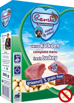 Renske Dog fresh meat - świeże mięso indyk bez zbóż dla psów 10 x 395 g