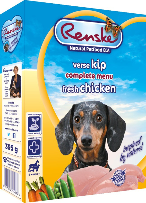 Renske Dog świeżo mięso kurczak dla psów 10x395 g Renske Dog świeżo mięso kurczak dla psów 10x395 g