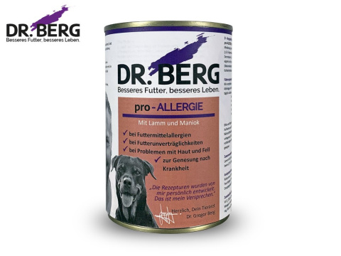 Dr Berg Pro-Allergie jagnięcina z maniokiem 6 x 400g Dr Berg Pro-Allergie jagnięcina z maniokiem 6 x 400g