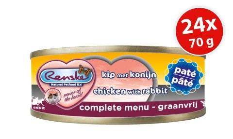 Renske Cat kurczak z królikiem - pasztet 24szt. x 70g