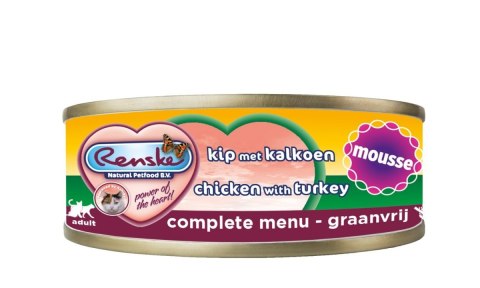 Renske Cat kurczak z indykiem - mus dla kota 70g Renske Cat kurczak z indykiem - mus dla kota 70g