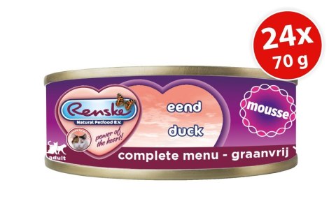 Renske Cat kaczka - mus dla kota 24 szt. x 70g Renske Cat kaczka - mus dla kota 24 szt. x 70g
