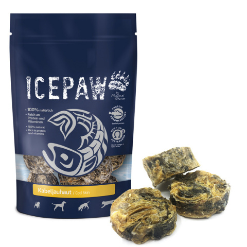 ICEPAW Kabeljauhaut przysmaki ze skóry dorsza 100g ICEPAW Kabeljauhaut przysmaki ze skóry dorsza 100g