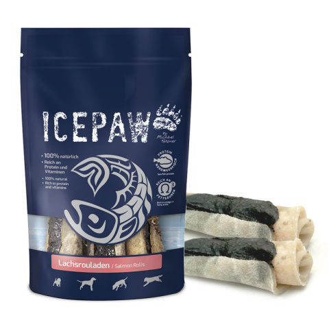 ICEPAW Lachsrouladen roladki do żucia dla psów - łosoś i wołowina 3 szt. ICEPAW Lachsrouladen roladki do żucia dla psów - łosoś i wołowina 3 szt.