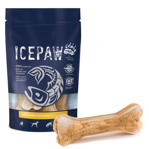 ICEPAW ANTI-PARASITEN KAUKNOCHEN kości gryzaki przeciw pasożytom 4 szt. ICEPAW ANTI-PARASITEN KAUKNOCHEN kości gryzaki przeciw pasożytom 4 szt.