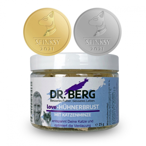 Dr.BERG przysmaki dla kotów - liofilizowane piersi kurczaka z kocimiętką 25g Dr.BERG przysmaki dla kotów - liofilizowane piersi kurczaka z kocimiętką 25g