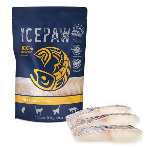 ICEPAW Cat Filet pure cat dorsz dla kotów 85g