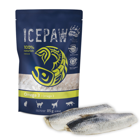 ICEPAW Cat Omega 3 – łosoś i śledź dla kotów 85g