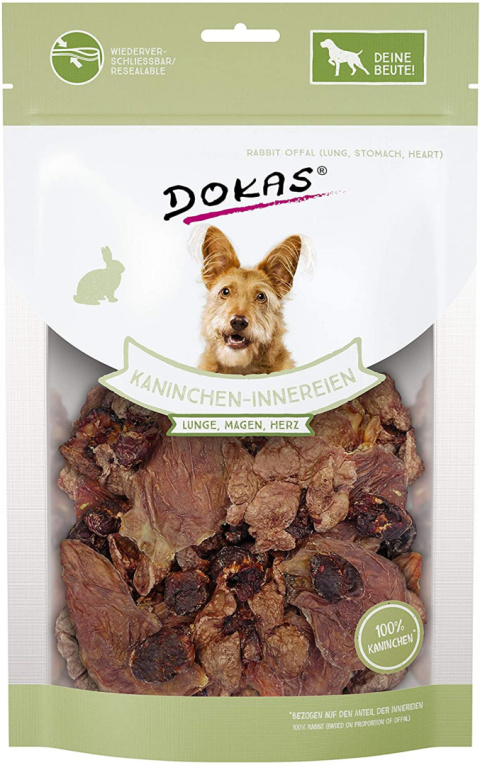 DOKAS suszone podroby z królika 100g - przysmak dla psa DOKAS suszone podroby z królika 100g - przysmak dla psa