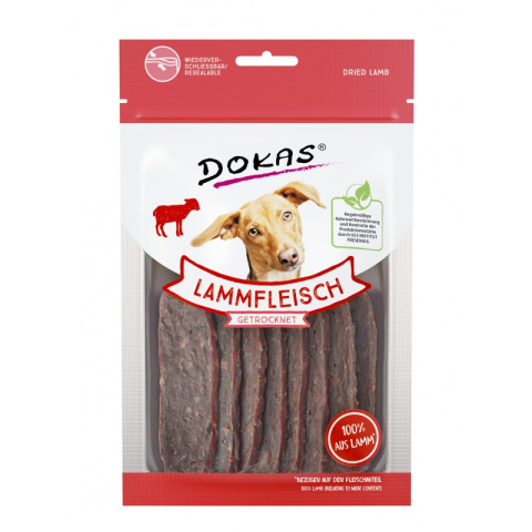 DOKAS suszone paski z jagnięciny 70g - przysmak dla psa DOKAS suszone paski z jagnięciny 70g - przysmak dla psa