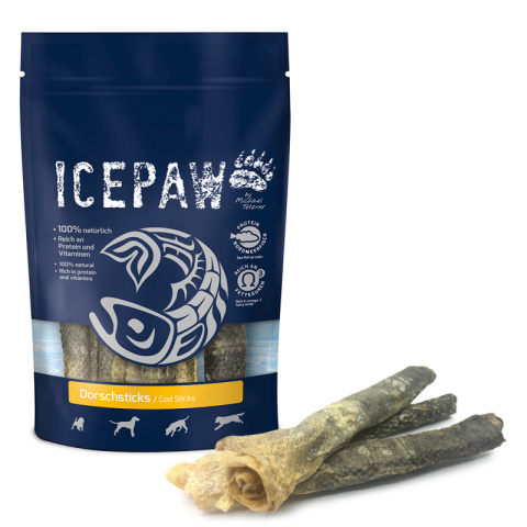 ICEPAW Dorschsticks - przysmaki ze skóry dorsza 100g ICEPAW Dorschsticks - przysmaki ze skóry dorsza 100g
