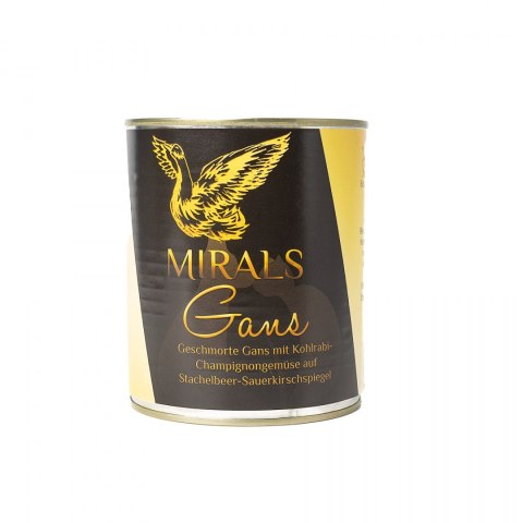 MIRALS Gans - duszona gęś z kalarepą i pieczarkami z sosem agrestowo-wiśniowym 800g MIRALS Gans - duszona gęś z kalarepą i pieczarkami z sosem agrestowo-wiśniowym 800g