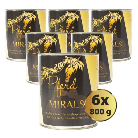 MIRALS Pferd - Konina na sałatce z kopru włoskiego i moreli oraz kremem z owoców dzikiej róży 6 szt. x 800g MIRALS Pferd - Konina na sałatce z kopru włoskiego i moreli oraz kremem z owoców dzikiej róży 6 szt. x 800g
