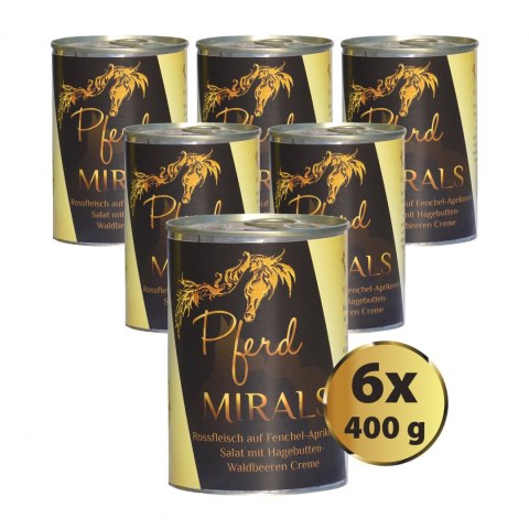 MIRALS Pferd - Konina na sałatce z kopru włoskiego i moreli oraz kremem z owoców dzikiej róży 6 szt. x 400g MIRALS Pferd - Konina na sałatce z kopru włoskiego i moreli oraz kremem z owoców dzikiej róży 6 szt. x 400g