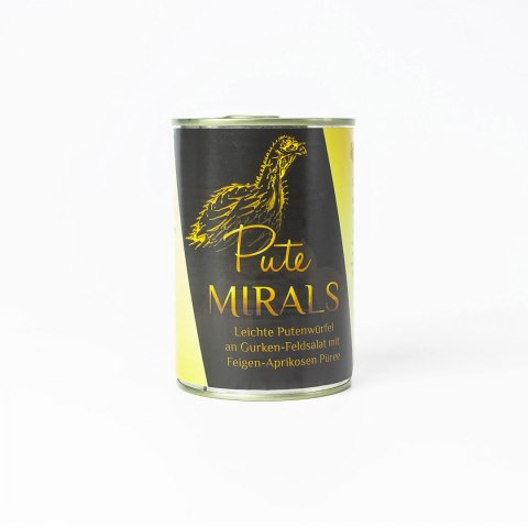 MIRALS Putenwürfel - delikatne kawałki indyka na sałatce z ogórka i roszponki z puree z fig i moreli 6 szt. x 400g MIRALS Putenwürfel - delikatne kawałki indyka na sałatce z ogórka i roszponki z puree z fig i moreli 6 szt. x 400g