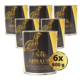 MIRALS Putenwürfel - delikatne kawałki indyka na sałatce z ogórka i roszponki z puree z fig i moreli 6 szt. x 800g