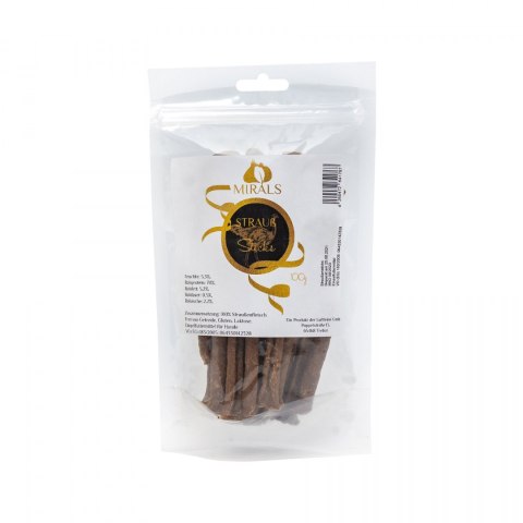 MIRALS Strauss sticks - przysmaki z mięsa strusia 100g MIRALS Strauss sticks - przysmaki z mięsa strusia 100g