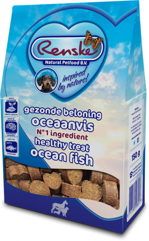 Renske Healthy Treat Ocean fish - ciasteczka z rybami oceanicznymi dla psów 150g Renske Healthy Treat Ocean fish - ciasteczka z rybami oceanicznymi dla psów 150g