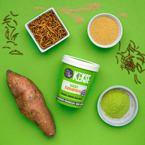 Tenetrio Hundekekse Hanf - ciasteczka z owadami, konopiami i batatami 200g Tenetrio Hundekekse Hanf - ciasteczka z owadami, konopiami i batatami 200g
