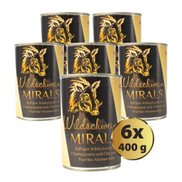 MIRALS Wildschwein - soczysty dzik z pieczarkami i cykorią na sałatce z papryki i ananasa 6 x 400g