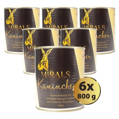 MIRALS Kaninchen - Królik z jarmużem i szparagami oraz sałatką z cykorii i borówki brusznicy 6 x 780g MIRALS Kaninchen - Królik z jarmużem i szparagami oraz sałatką z cykorii i borówki brusznicy 6 x 780g