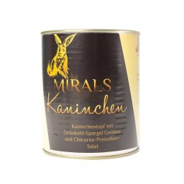 MIRALS Kaninchen - Królik z jarmużem i szparagami oraz sałatką z cykorii i borówki brusznicy 800g