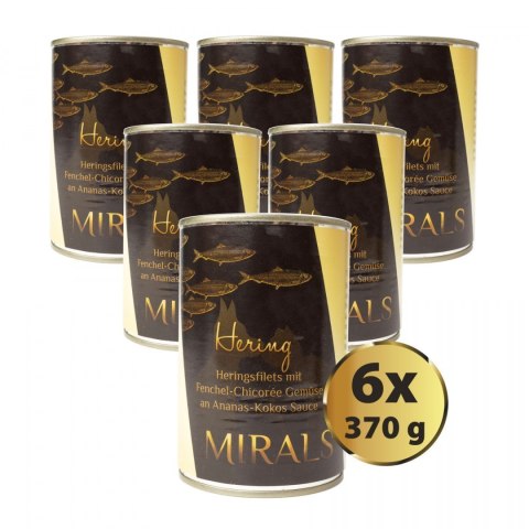 MIRALS Hering - Filety śledziowe z koprem włoskim i cykorią w sosie ananasowo-kokosowym 6 x 370g MIRALS Hering - Filety śledziowe z koprem włoskim i cykorią w sosie ananasowo-kokosowym 6 x 370g