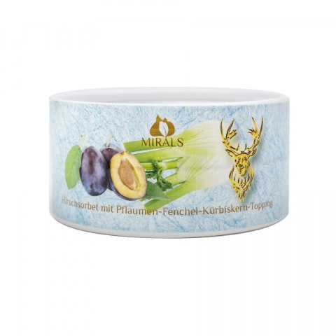 MIRALS Hirschsorbet - sorbet z jelenia ze śliwkami, koprem włoskim i nasionami dyni - lody dla psa 20g MIRALS Hirschsorbet - sorbet z jelenia ze śliwkami, koprem włoskim i nasionami dyni - lody dla psa 20g