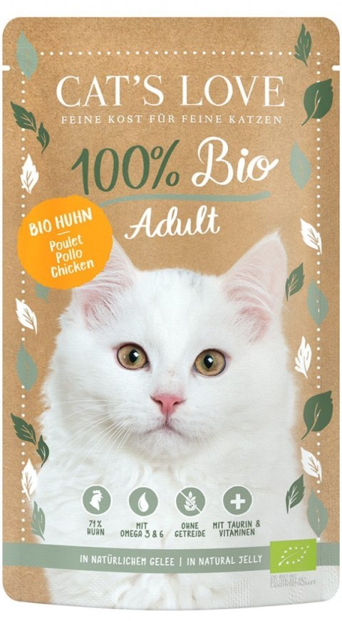 CAT'S LOVE Bio Chicken - ekologiczny kurczak w naturalnej galaretce 100g CAT'S LOVE Bio Chicken - ekologiczny kurczak w naturalnej galaretce 100g