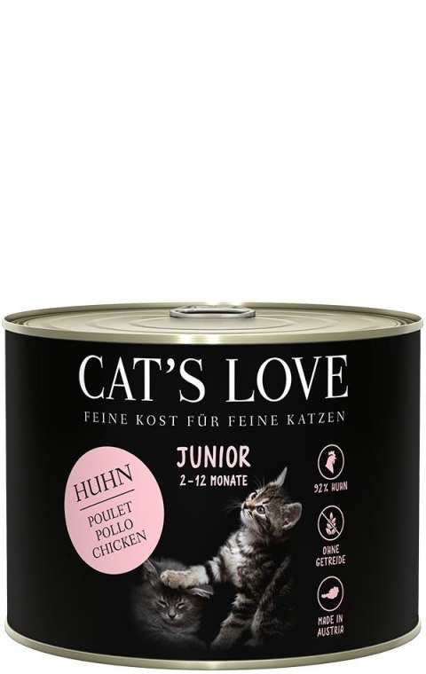 CAT'S LOVE Junior Huhn - kurczak z algami i olejem z krokosza 200g CAT'S LOVE Junior Huhn - kurczak z algami i olejem z krokosza 200g
