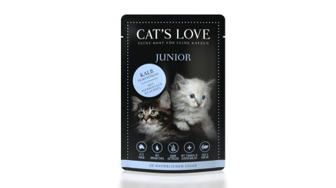 CAT'S LOVE Junior Kalb - cielęcina w naturalnej galaretce 85g CAT'S LOVE Junior Kalb - cielęcina w naturalnej galaretce 85g
