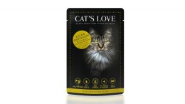CAT'S LOVE Kalb & Truthaln cielęcina i indyk w naturalnej galaretce 12 szt. x 85g