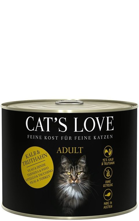 CAT'S LOVE Mix Kalb & Truhahn - cielęcina i indyk z olejem lnianym i kocimiętką 200g