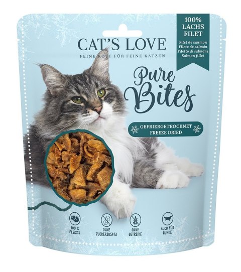 CAT'S LOVE Pure Bites filet z łososia - przysmaki liofilizowane dla kota 50g CAT'S LOVE Pure Bites filet z łososia - przysmaki liofilizowane dla kota 50g