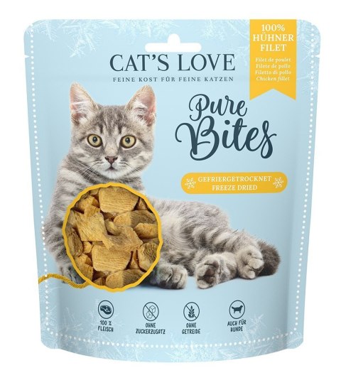 CAT'S LOVE Pure Bites filet z piersi kurczaka - przysmaki liofilizowane dla kota 40g CAT'S LOVE Pure Bites filet z piersi kurczaka - przysmaki liofilizowane dla kota 40g