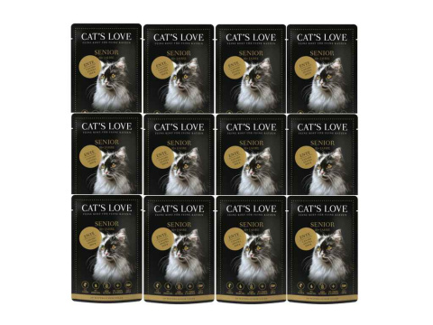 CAT'S LOVE Senior Duck - kaczka i indyk w naturalnej galaretce 12 szt. x 85g CAT'S LOVE Senior Duck - kaczka i indyk w naturalnej galaretce 12 szt. x 85g