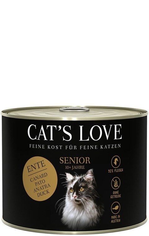 CAT'S LOVE Senior Ente - kaczka z olejem z krokosza i lubczykiem 200g CAT'S LOVE Senior Ente - kaczka z olejem z krokosza i lubczykiem 200g