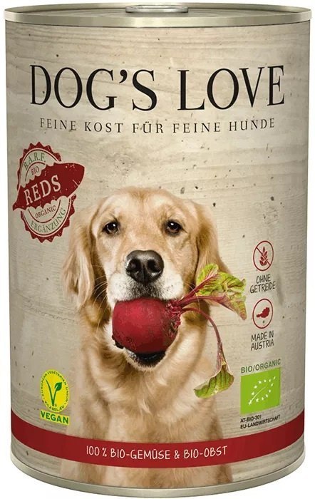 DOG'S LOVE BIO REDS - ekologiczna warzywno-owocowa karma dla psów 400g