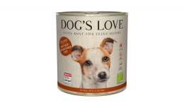 DOG'S LOVE BIO RIND - ekologiczna wołowina z ryżem, cukinią i jabłkiem 800g