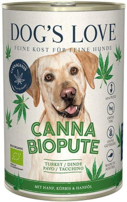 DOG'S LOVE Canna Canis Bio Pute- ekologiczny indyk z konopiami, dynią 400g