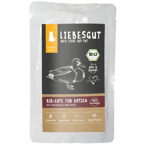 LIEBESGUT BIO ENTE - kaczka z botwinką dla kota 100g LIEBESGUT BIO ENTE - kaczka z botwinką dla kota 100g