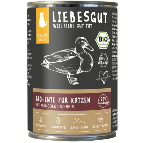 LIEBESGUT BIO ENTE - kaczka z botwinką dla kota 400g LIEBESGUT BIO ENTE - kaczka z botwinką dla kota 400g