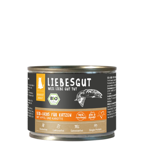 LIEBESGUT BIO LACHS Łosoś z jabłkiem i marchewką dla kota 200g LIEBESGUT BIO LACHS Łosoś z jabłkiem i marchewką dla kota 200g