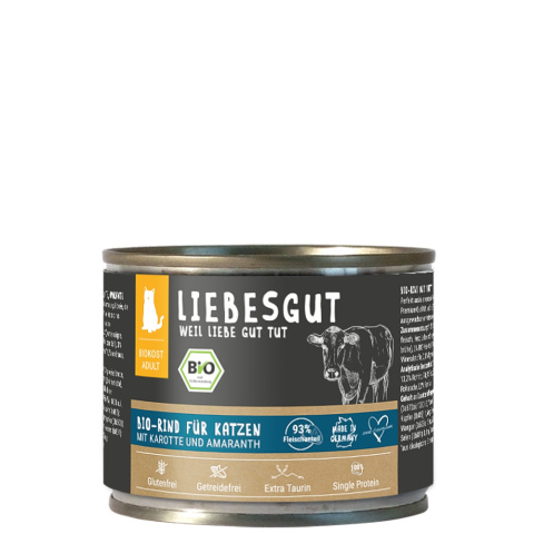 LIEBESGUT BIO RIND wołowina z marchewką dla kota 200g LIEBESGUT BIO RIND wołowina z marchewką dla kota 200g