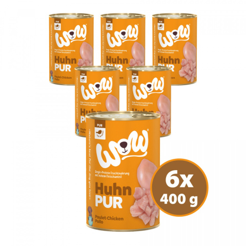 WOW Huhn Pur - czysty kurczak karma monobiałkowa dla psa 6 x 400g