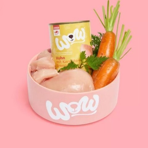WOW Junior Huhn - kurczak z marchewką i pokrzywą dla szczeniąt 6 szt.x 400g WOW Junior Huhn - kurczak z marchewką i pokrzywą dla szczeniąt 6 szt.x 400g