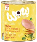 WOW Junior Huhn - kurczak z marchewką i pokrzywą dla szczeniąt 6 szt.x 800g