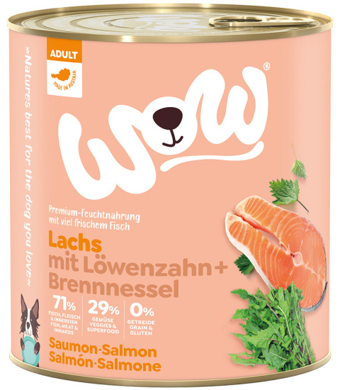 WOW Lachs – łosoś z mniszkiem lekarskim i pokrzywą 800g